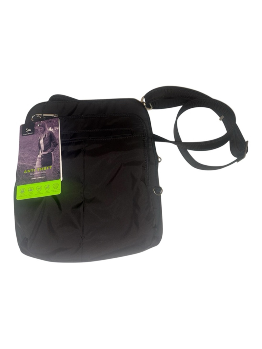 Travelon 5 Point Anti-Theft Travel Security Crossbody Bag Black